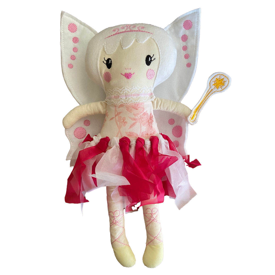 Tooth Fairy Handmade Soft Doll with Floral Detail