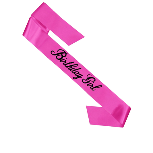 Birthday Girl Hot Pink Satin Sash