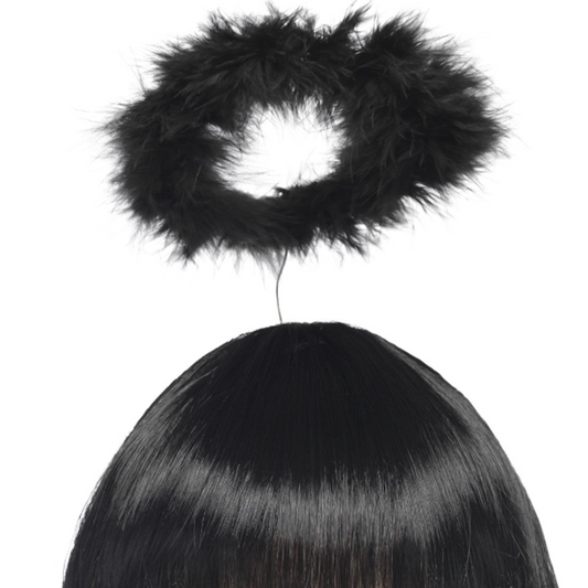 Black Marabou Angels Halo