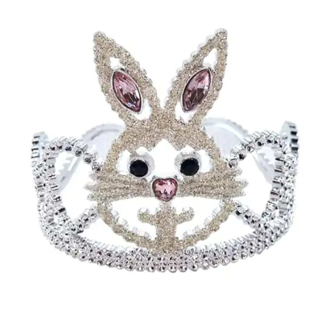 Childs Jewelled Silver Bunny Easter Costume Tiara