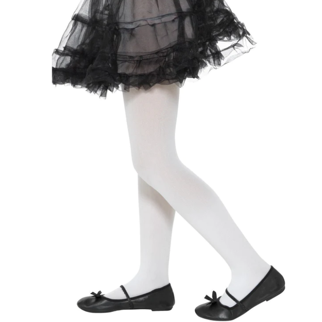 Childs Opaque Tights White, Age 6-12