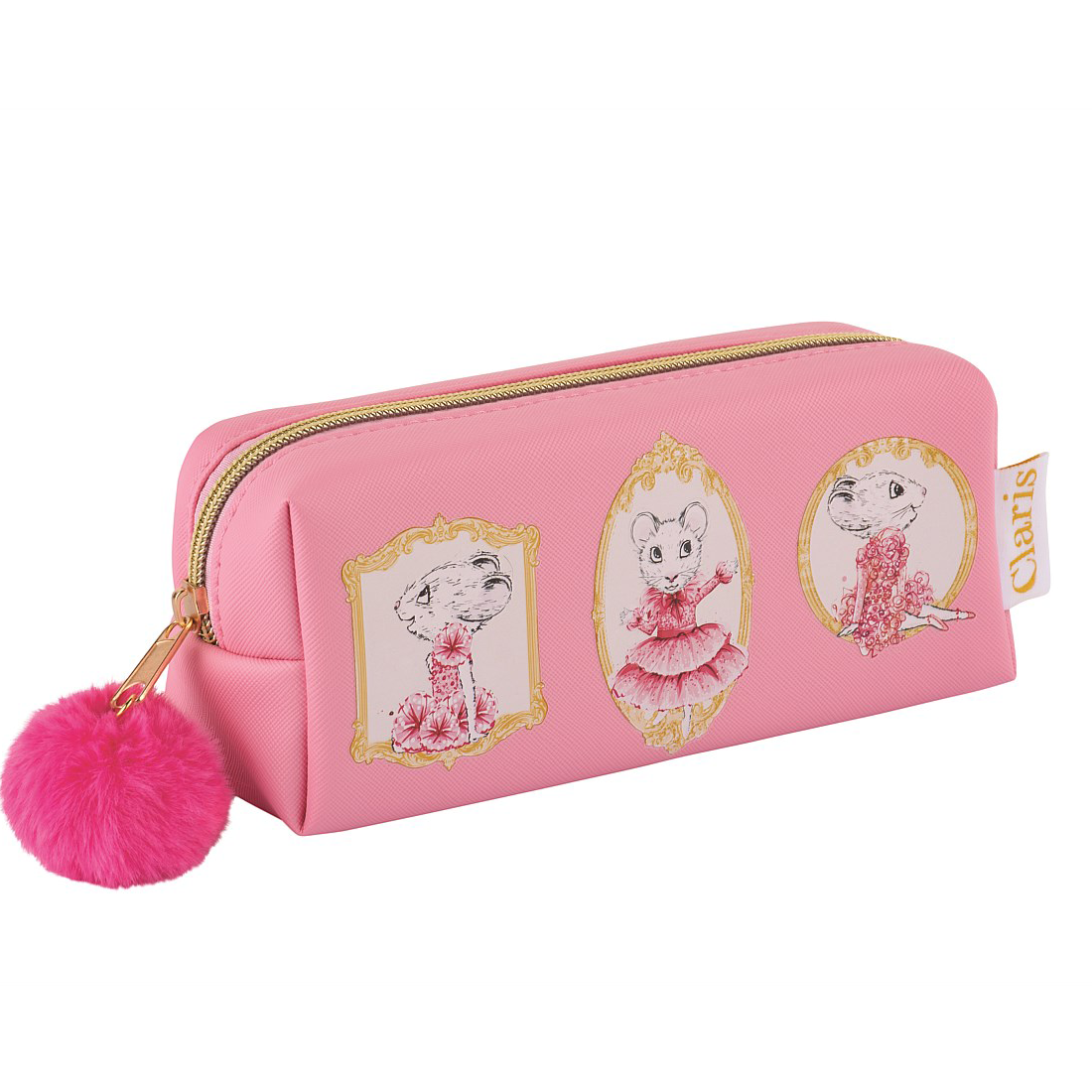 Claris The Mouse Pencil Case With Pom Pom