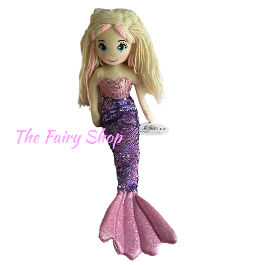 Cotton Candy Anna The Purple Flip Sequined Mermaid Doll