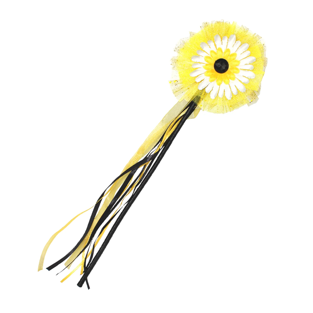 Daisy Bumble Bee Fairy Wand - Black Yellow and White