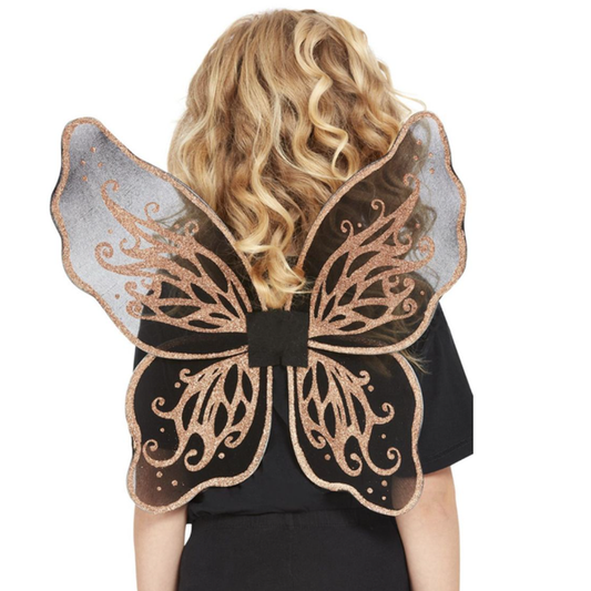 Dark Botanicals Butterfly Fairy Wings Black and Gold
