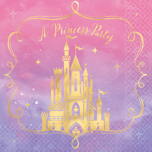 Disney Princess Once Upon A Time Lunch Napkins Hot Stamped Pack of 16