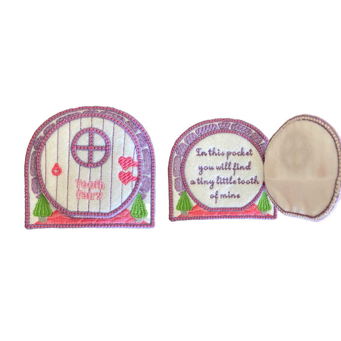 Embroidered Tooth Fairy Door - Lilac