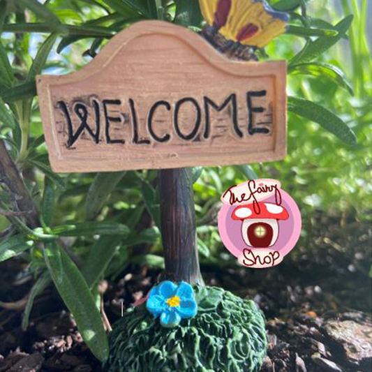 Fairy Garden Welcome Sign Post
