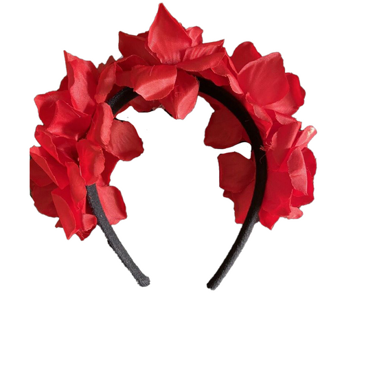Fairy Headband Red Roses Mexican Fiesta
