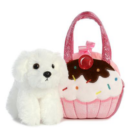 Fancy Pals Puppy Dog in Pink Cupcake Bag