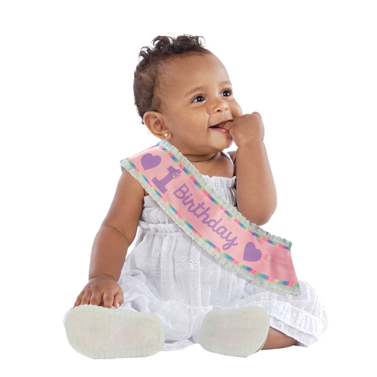 1st Birthday Girl Satin Sash