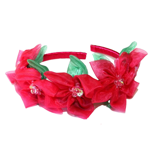 Flower Fairy Hot Pink with Leaves Headband