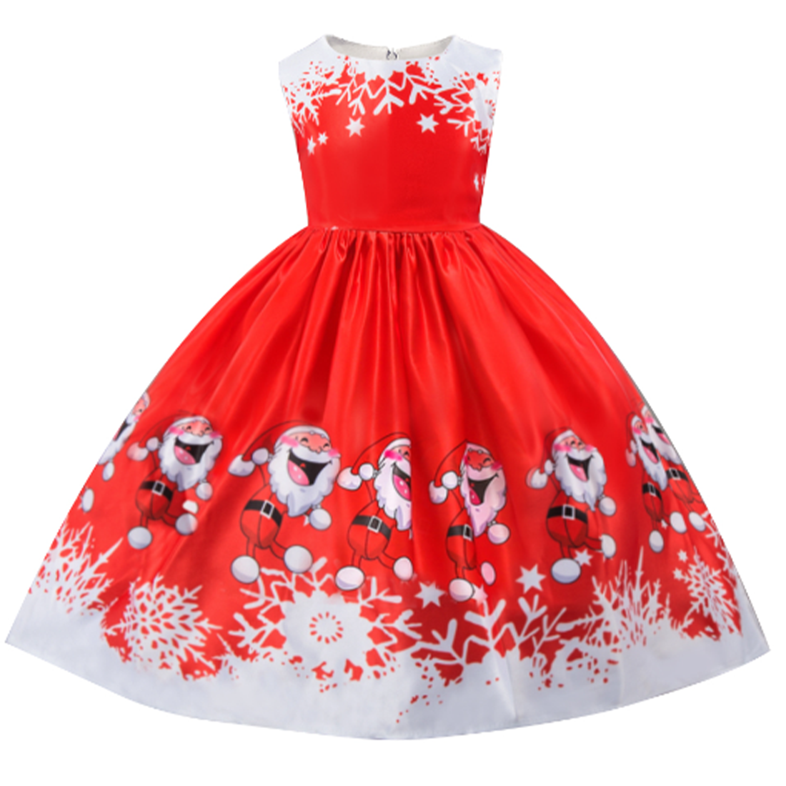 Girls Christmas Red Santa Print Party Dress – The Fairy Shop Girls Christmas Red Santa Print Party Dress – The Fairy Shop
