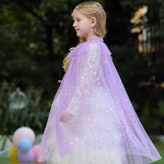 Girls Princess Purple Cape Cloak