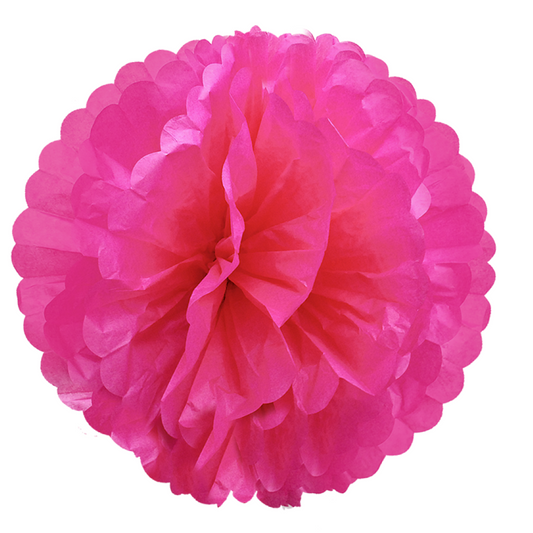 Hot Pink 35cm Tissue Paper Pom Poms