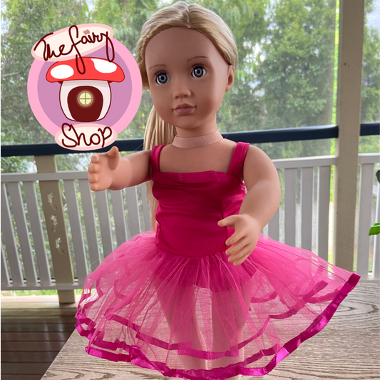 Hot Pink Fairy Tutu Doll Ballerina Dress
