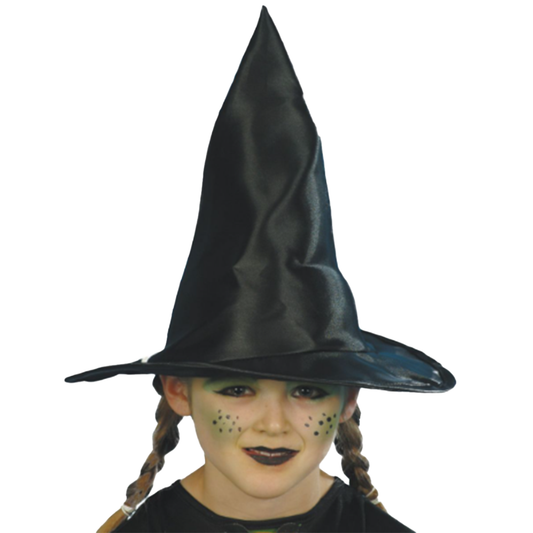 Kids Black Shiny Witch Hat