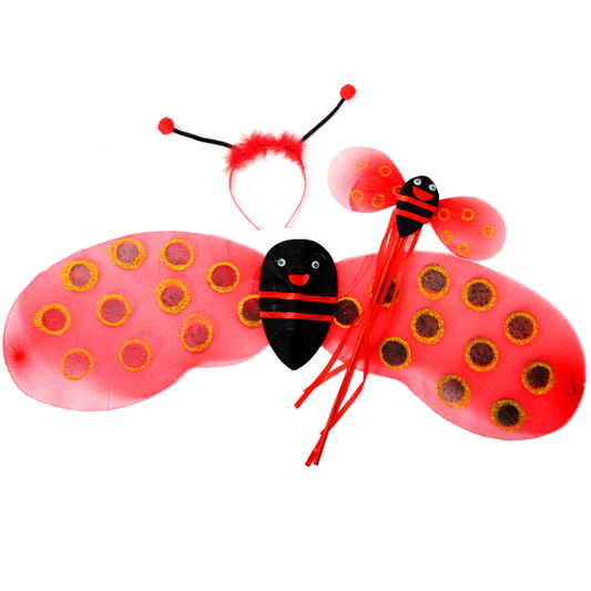 Ladybug Fairy Wings with Headband and Wand