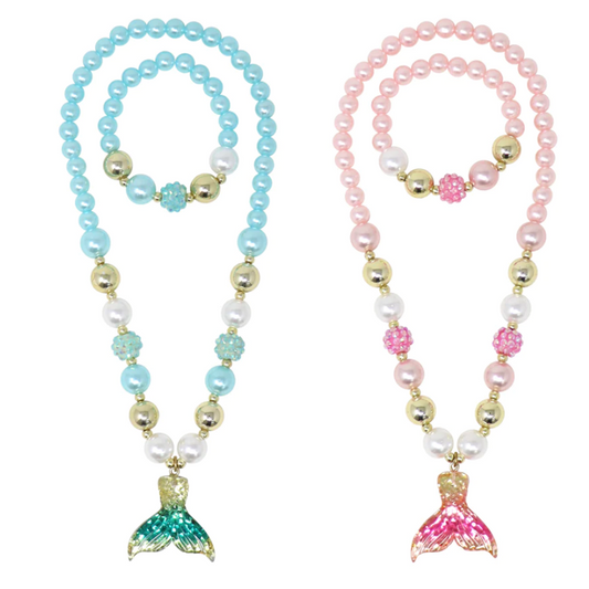 Mermaid Tail Necklace & Bracelet Set