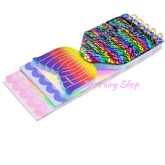 Multi Coloured Sequined Mermaid Tail Memo Pad