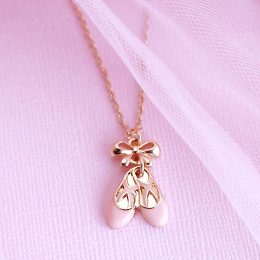 Pink Ballet Slippers Necklace by Lauren Hinkley