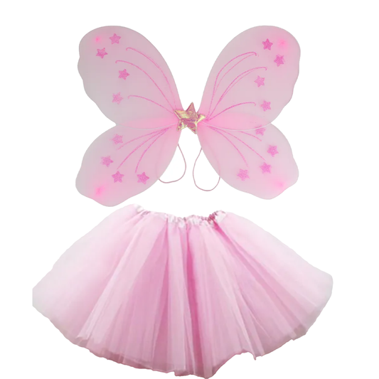 Pink Fairy Tutu and Wing Set