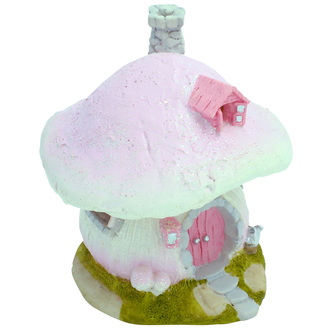 Pink Mushroom Fairy Garden House