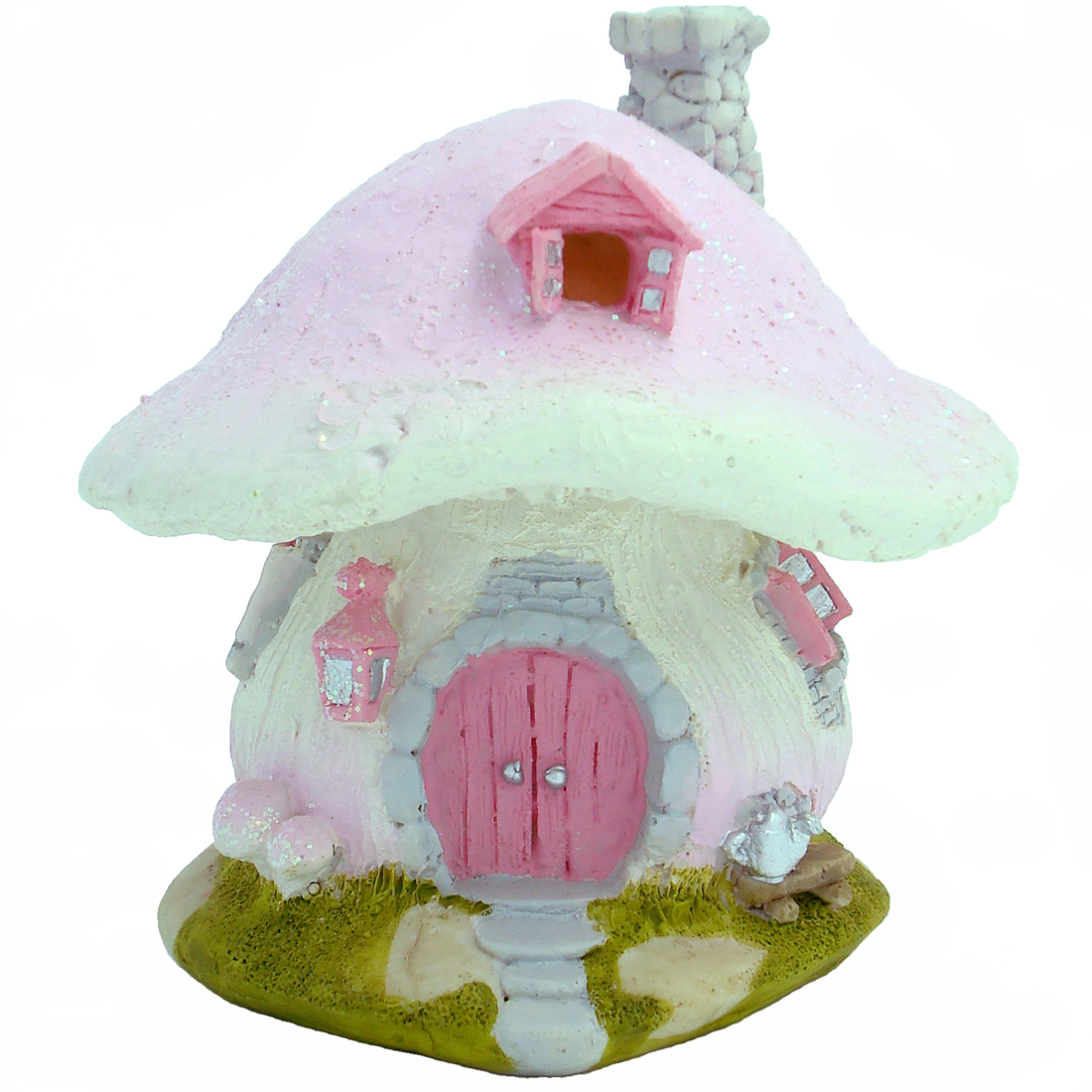 Pink Mushroom Fairy Garden House