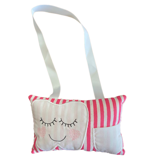 Child's Tooth Fairy Hanging Pillow Cushion - Pink
