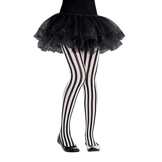 Pirate Black White Vertical Striped Tights Child Costume Accessory