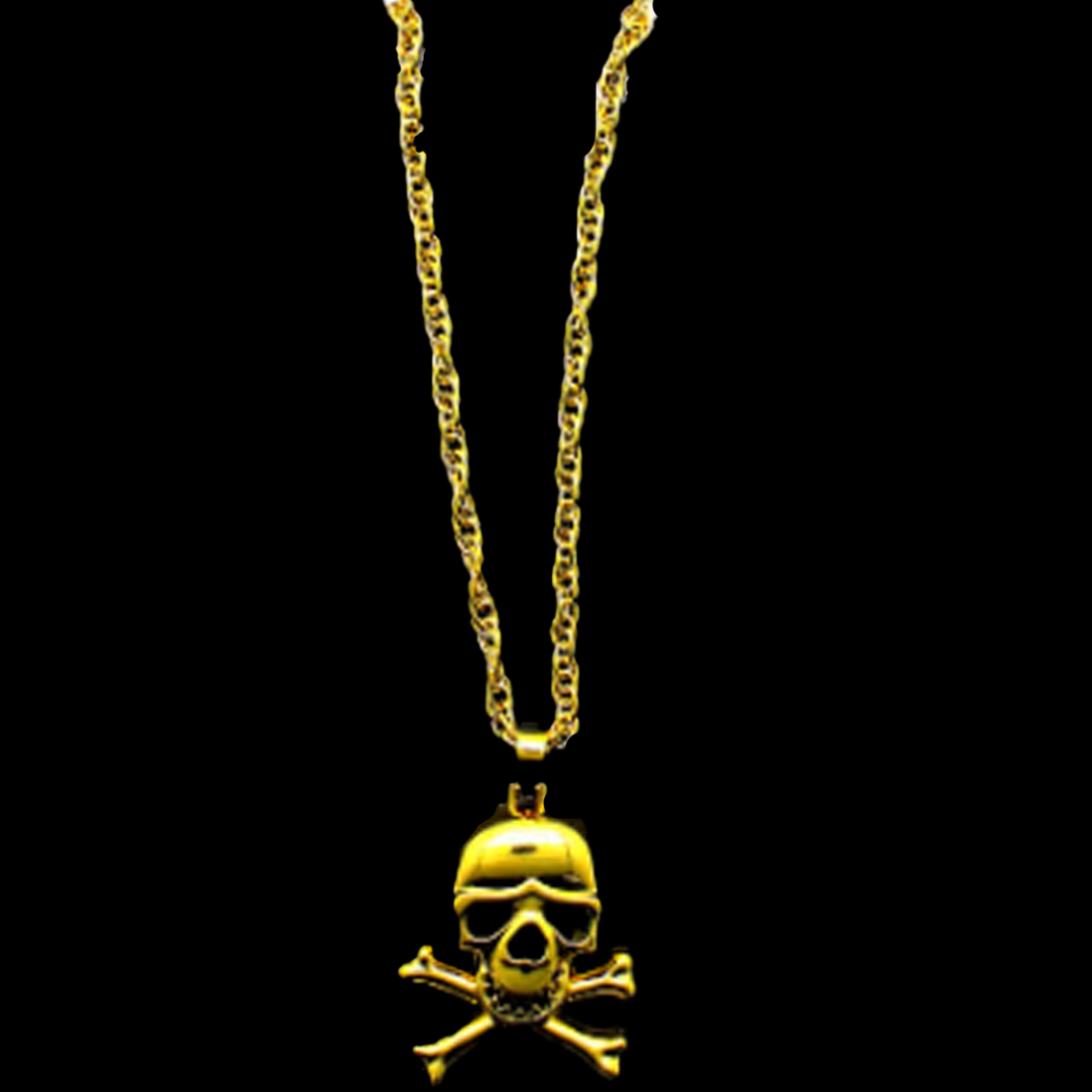 Pirate Gold Skull and Crossbones Necklace
