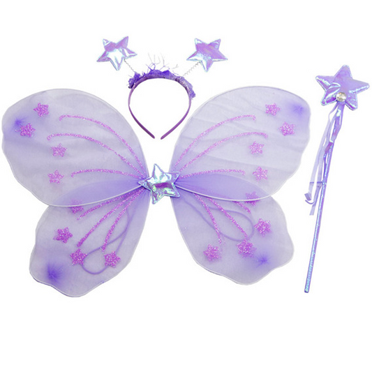 Purple Fairy 3 Piece Wing Costume Set