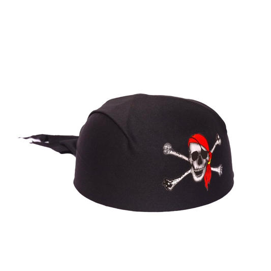 Pirate Hat Cap Red Skull Crossbones