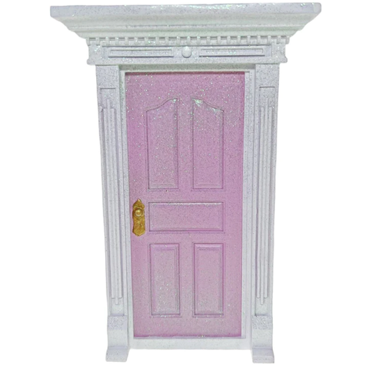 Secret Light Pink Fairy Door with Glitter