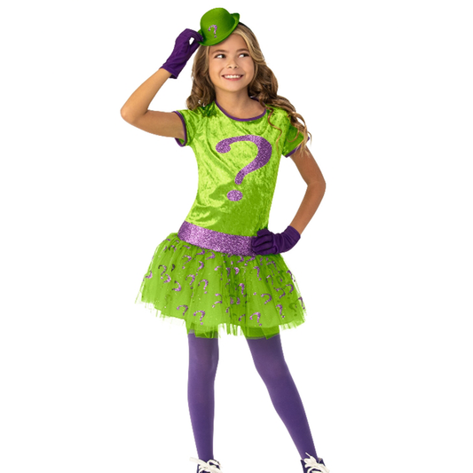 The Riddler Girl's Deluxe DC Comics Villain Costume