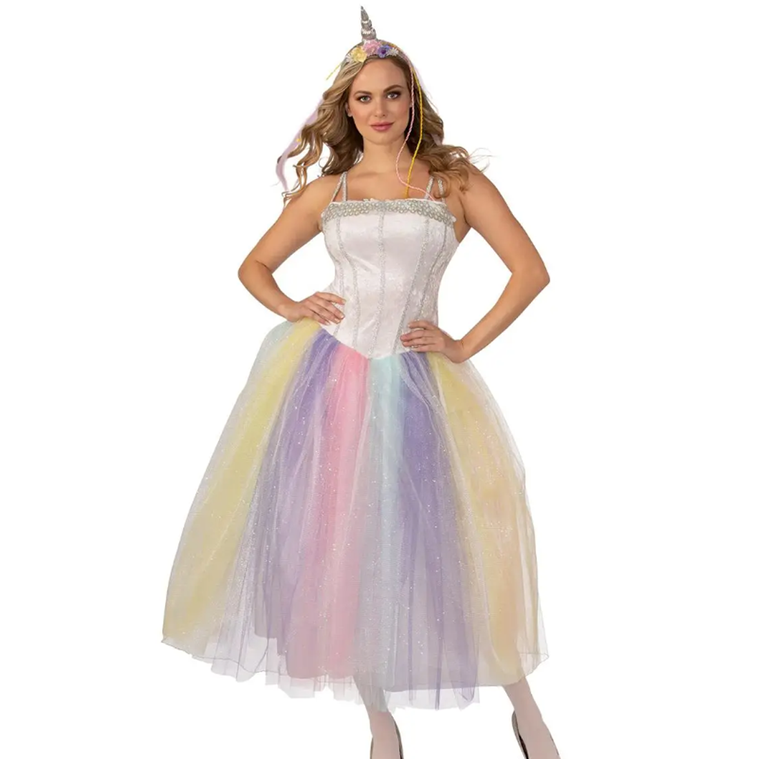 Unicorn Lady Women's Pastel Rainbow Fancy Dress Costume